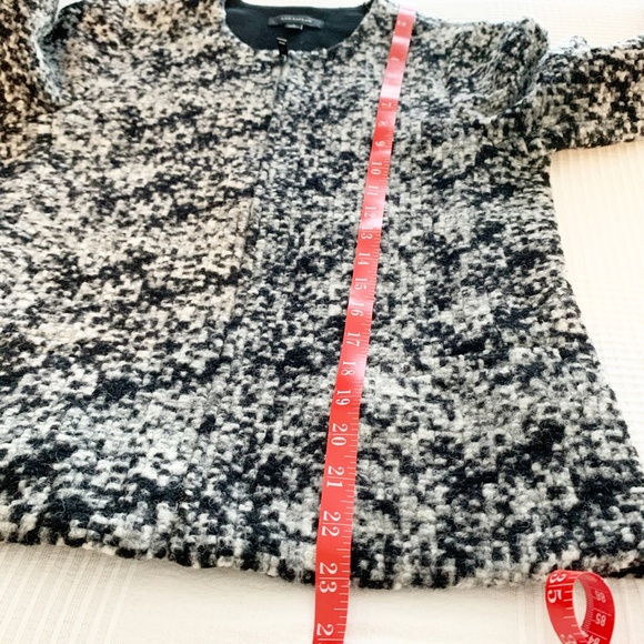 Ann Taylor Wool Blend Black White Full Zip Blazer - Picture 11 of 11